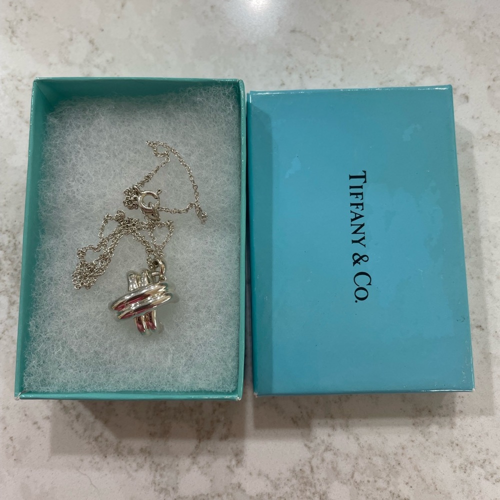 Auth Tiffany&co necklace 18” silver 925 - Picture 1 of 14